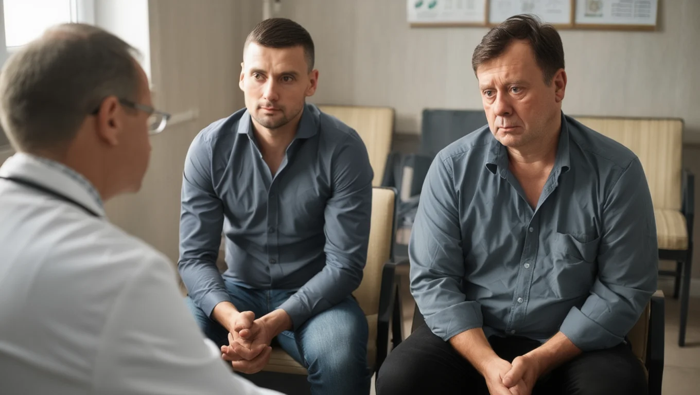 Двое мужчин на приеме у специалиста